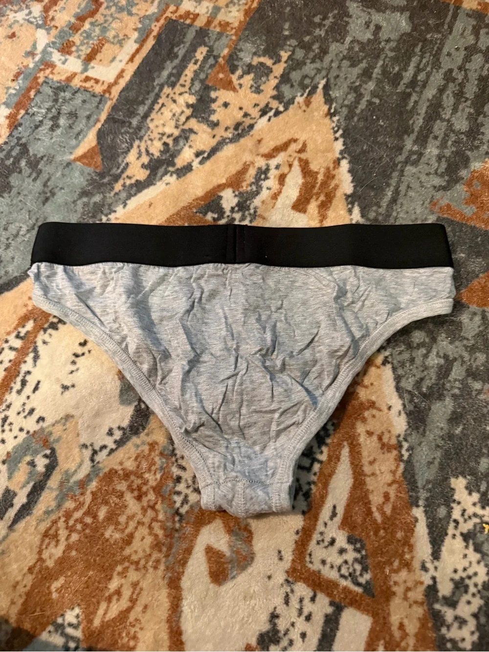 DSQUARED2 Men’s Grey Cotton Briefs with Black Logo Waistband Brazilian